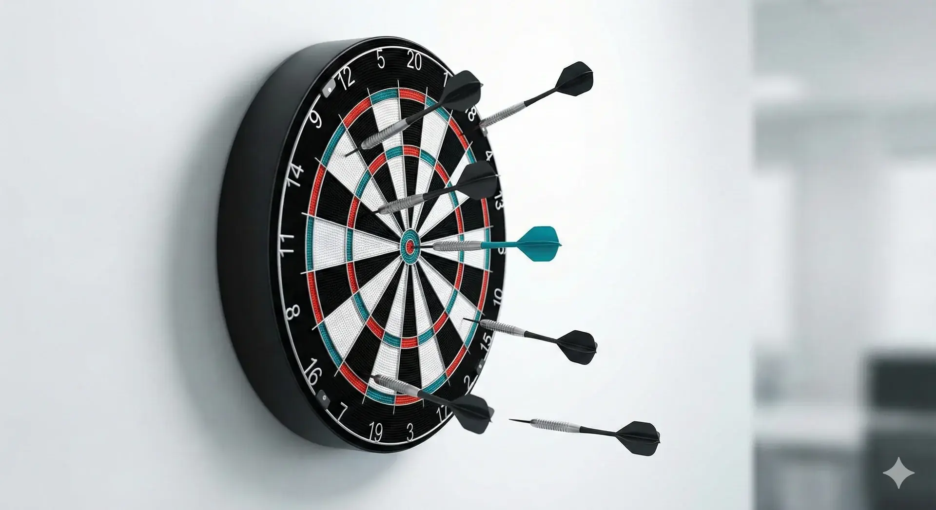 Cible de fléchettes illustrant la précision vs les calculatrices génériques