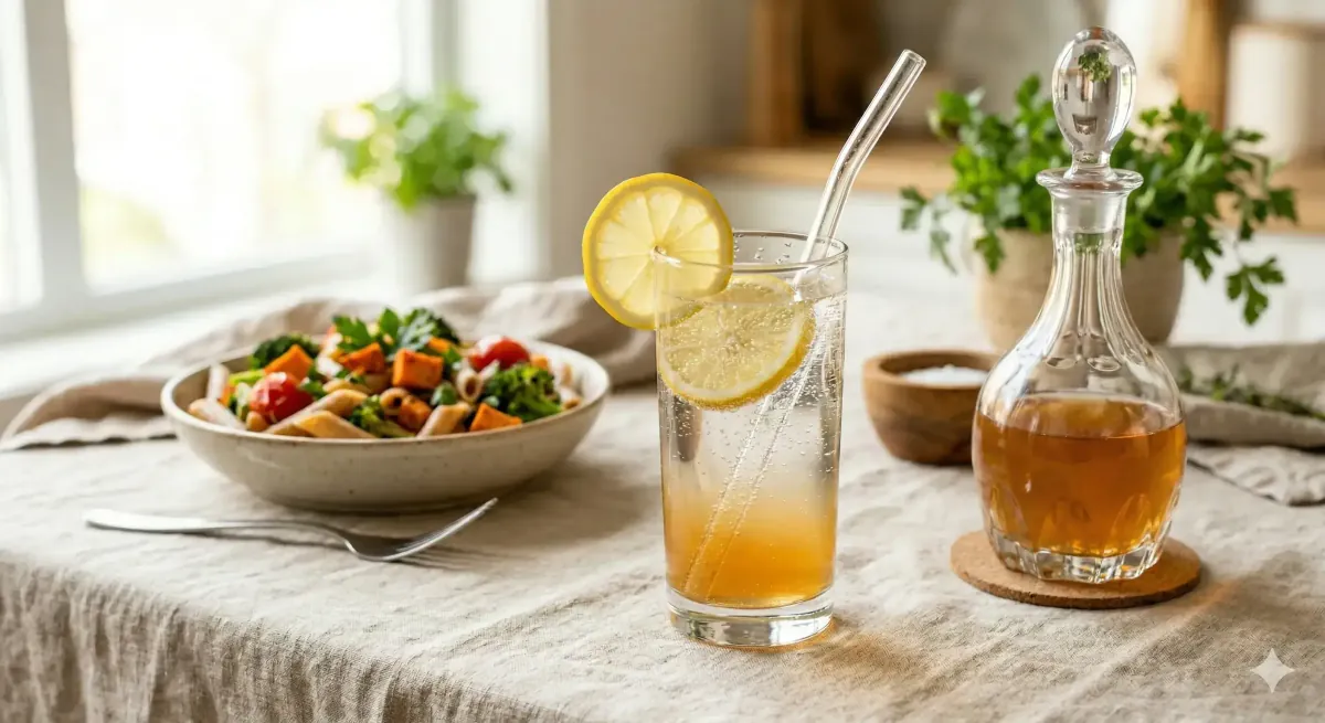 Appelciderazijn met voedingsmiddelen voor bloedsuikerbeheer